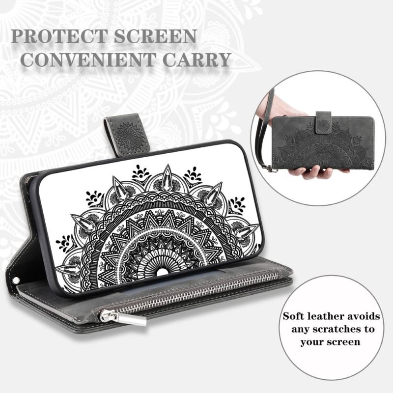 Capa Flip Para Xiaomi Redmi Note 12 4G Com Bolsa Mandala