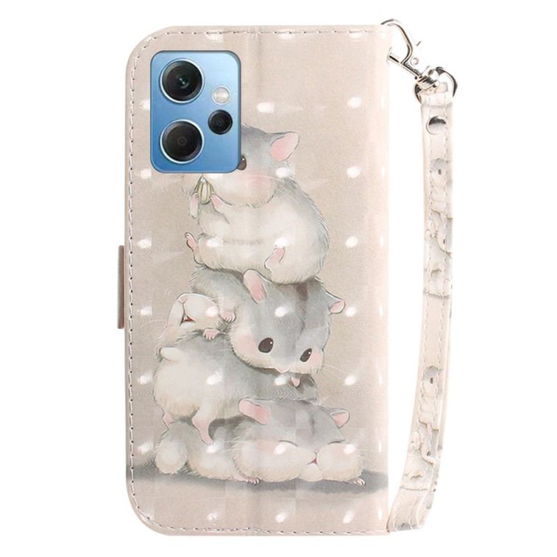 Capa Flip Para Xiaomi Redmi Note 12 4G De Cordão Esquilos Fio Dental