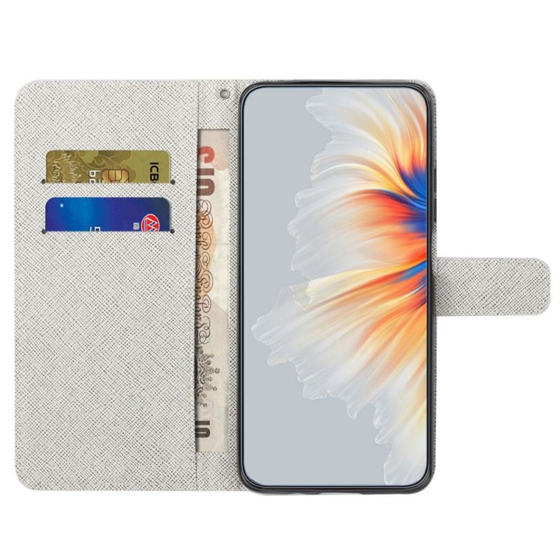 Capa Flip Para Xiaomi Redmi Note 12 4G De Cordão Flores De Cinta Lunar