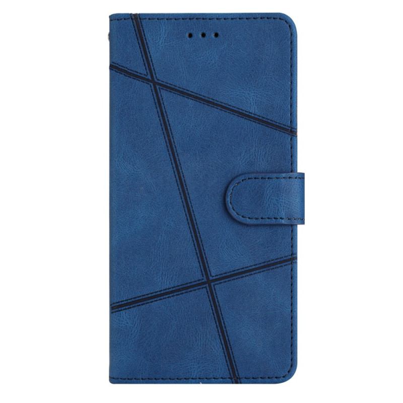 Capa Flip Para Xiaomi Redmi Note 12 4G De Cordão Tiras Geométricas