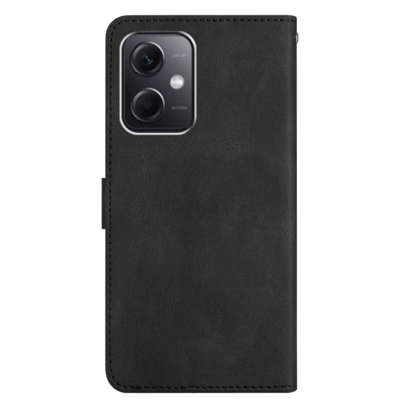 Capa Flip Para Xiaomi Redmi Note 12 4G De Cordão Tiras Geométricas