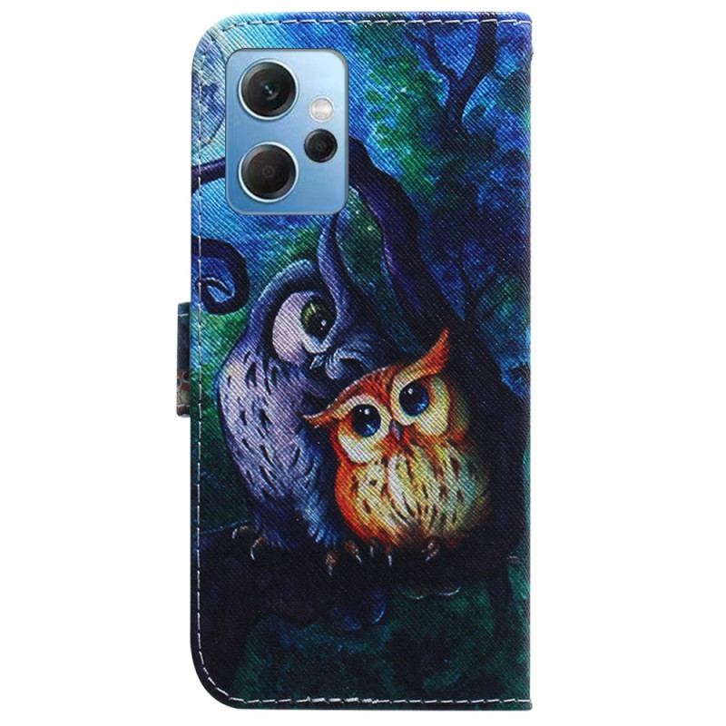 Capa Flip Para Xiaomi Redmi Note 12 4G Corujas Pintando