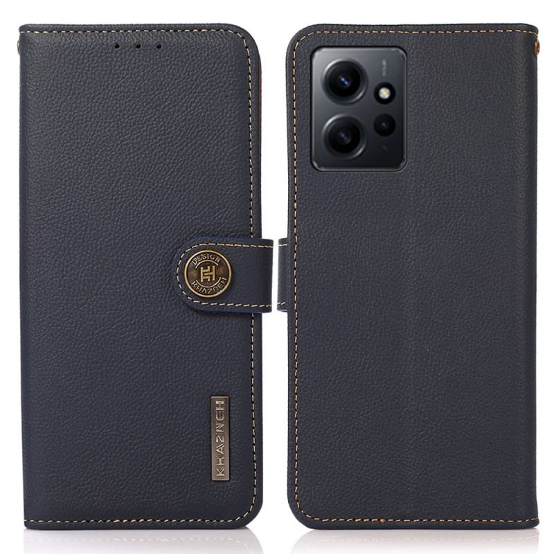 Capa Flip Para Xiaomi Redmi Note 12 4G Couro Genuíno Khazneh Rfid