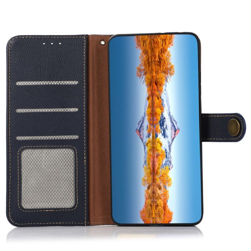 Capa Flip Para Xiaomi Redmi Note 12 4G Couro Genuíno Khazneh Rfid