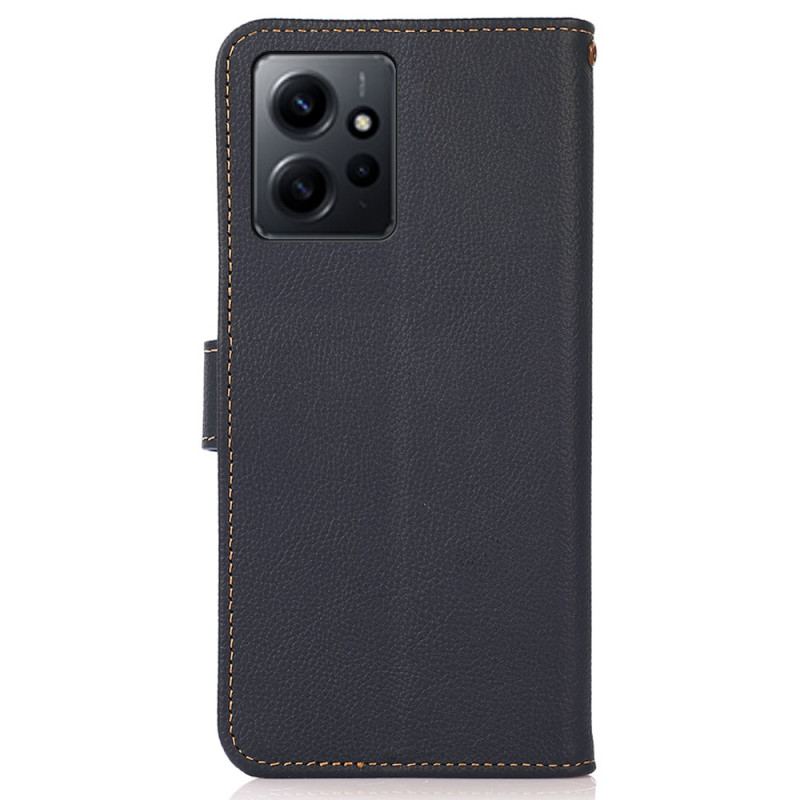 Capa Flip Para Xiaomi Redmi Note 12 4G Couro Genuíno Khazneh Rfid