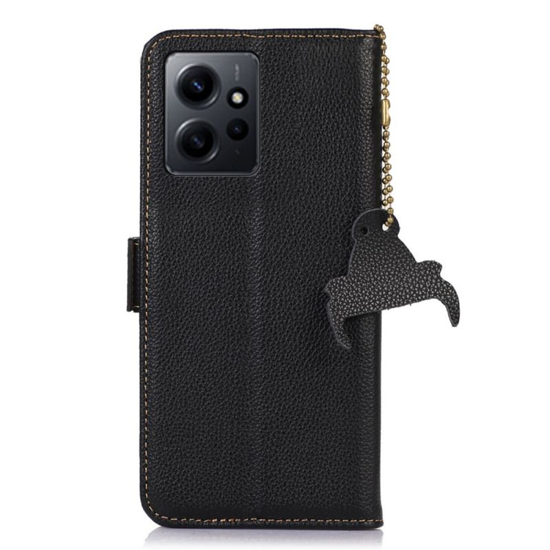 Capa Flip Para Xiaomi Redmi Note 12 4G Couro Texturizado Rfid Genuíno