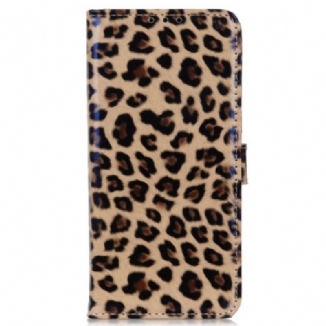 Capa Flip Para Xiaomi Redmi Note 12 4G Efeito Pele De Leopardo