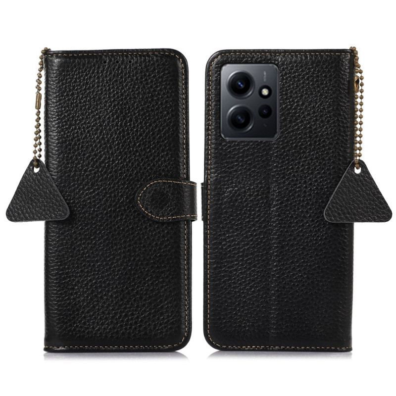 Capa Flip Para Xiaomi Redmi Note 12 4G Rfid De Couro Genuíno