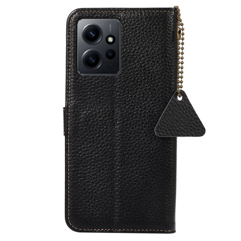 Capa Flip Para Xiaomi Redmi Note 12 4G Rfid De Couro Genuíno