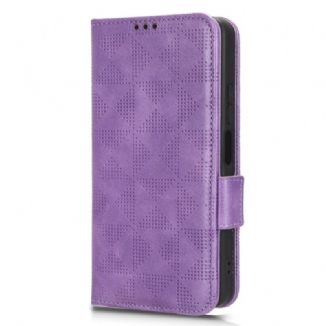 Capa Flip Para Xiaomi Redmi Note 12 4G Triângulos Com Cordão