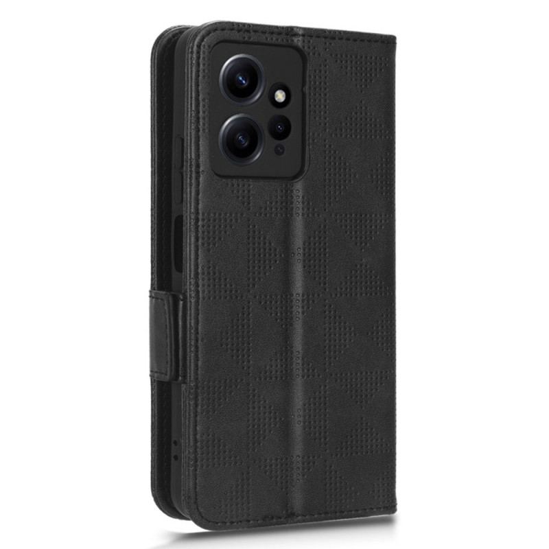 Capa Flip Para Xiaomi Redmi Note 12 4G Triângulos Com Cordão