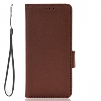 Capa Flip Para Xiaomi Redmi Note 12 4G Ultra Fino Com Cordão