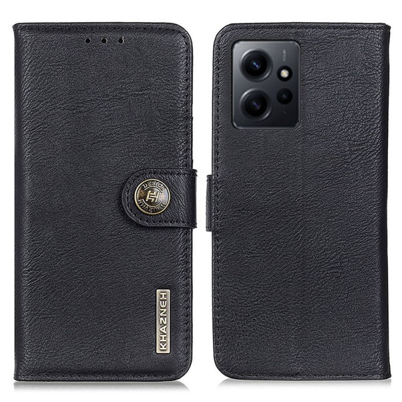 Capa Folio Para Xiaomi Redmi Note 12 4G Couro Sintético Retrô Khazneh