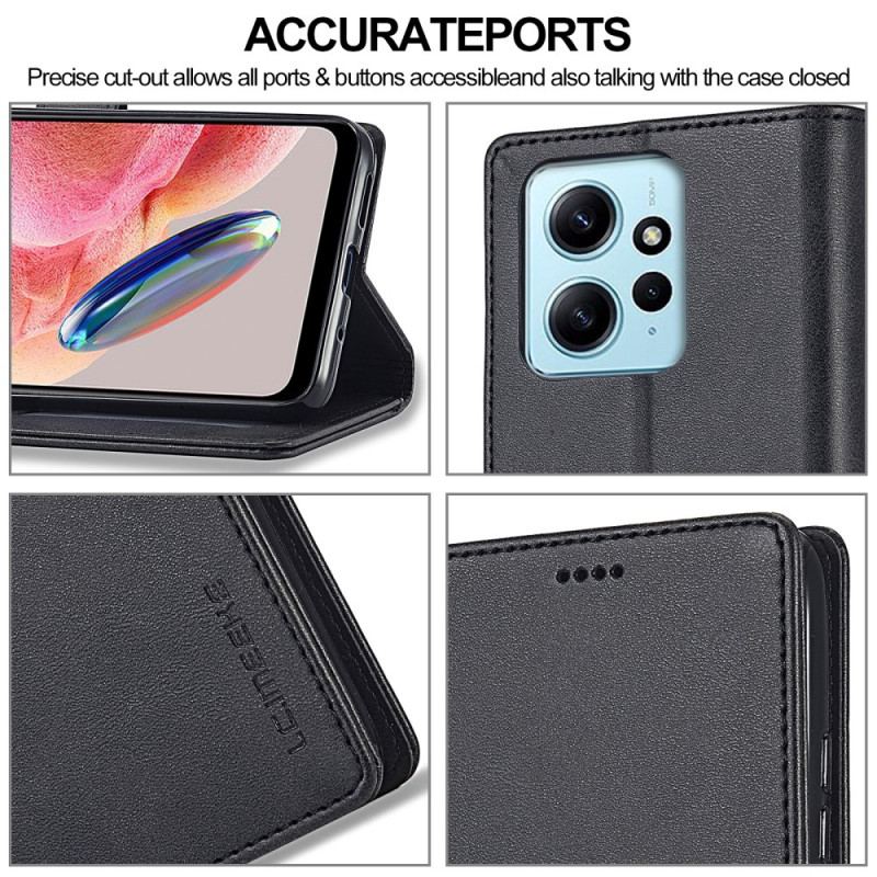 Capa Folio Para Xiaomi Redmi Note 12 4G Efeito Couro Lc.imeeke