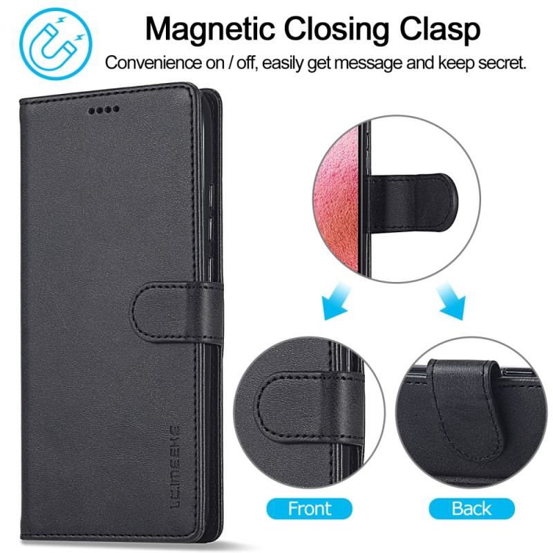 Capa Folio Para Xiaomi Redmi Note 12 4G Efeito Couro Lc.imeeke