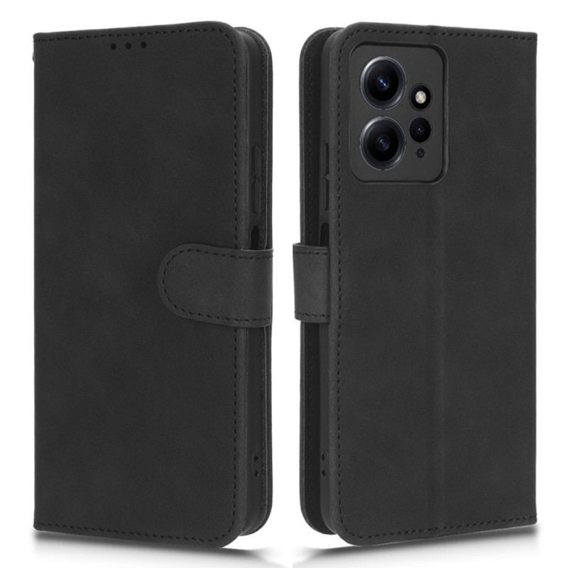 Capa Folio Para Xiaomi Redmi Note 12 4G Estilo De Couro Liso