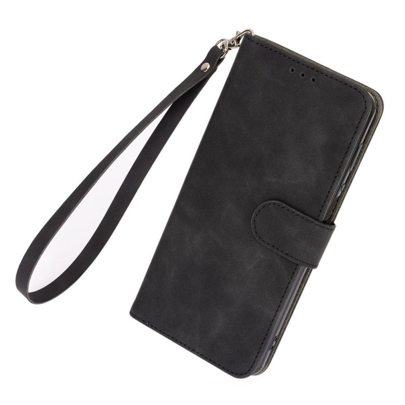 Capa Folio Para Xiaomi Redmi Note 12 4G Estilo De Couro Liso