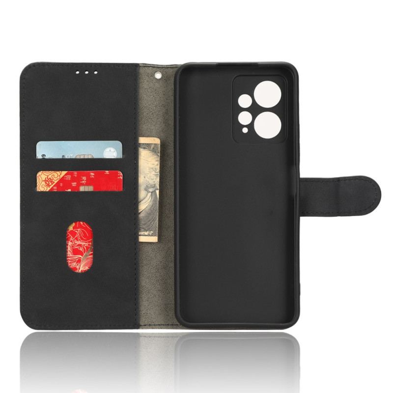 Capa Folio Para Xiaomi Redmi Note 12 4G Estilo De Couro Liso