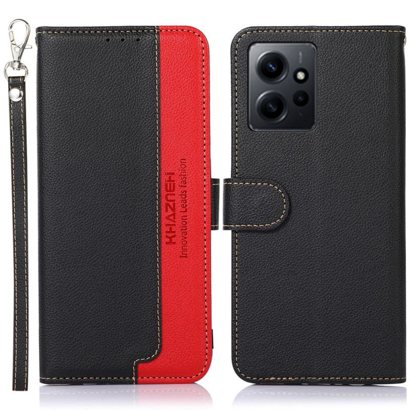 Capa Folio Para Xiaomi Redmi Note 12 4G Estilo Lichia Rfid Khazneh