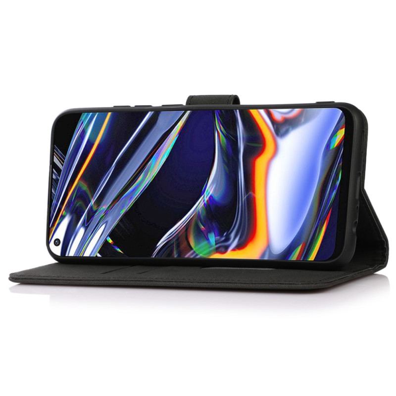 Capa Folio Para Xiaomi Redmi Note 12 4G Khazneh Efeito Couro