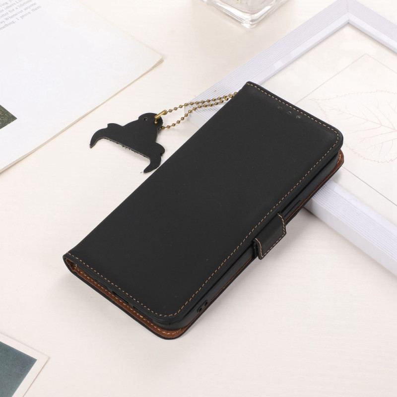 Capa Folio Para Xiaomi Redmi Note 12 4G Rfid De Couro Genuíno