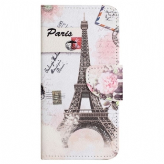 Capa Folio Para Xiaomi Redmi Note 12 4G Torre Eiffel