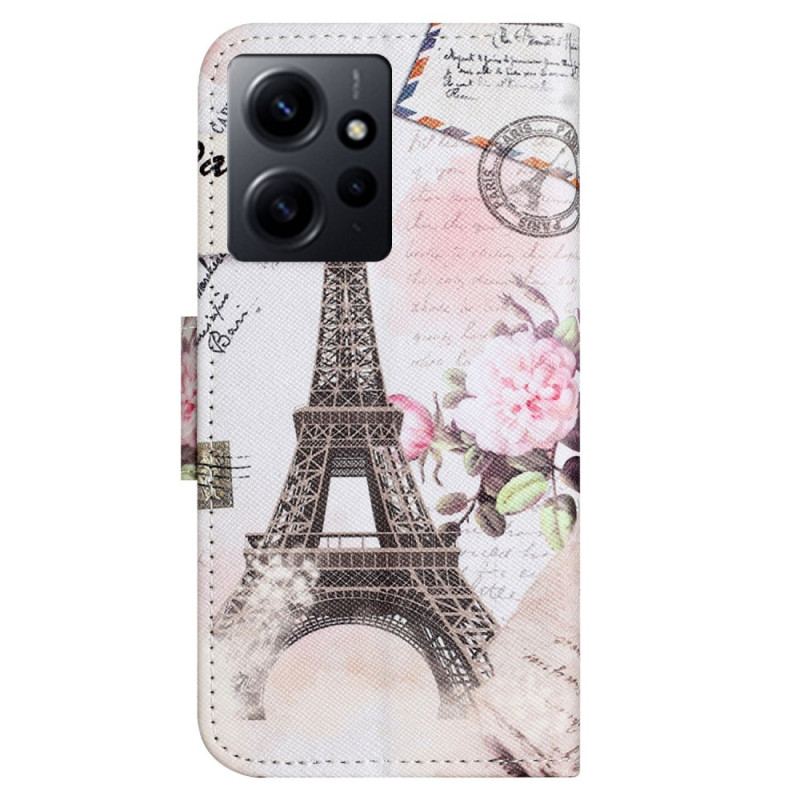 Capa Folio Para Xiaomi Redmi Note 12 4G Torre Eiffel