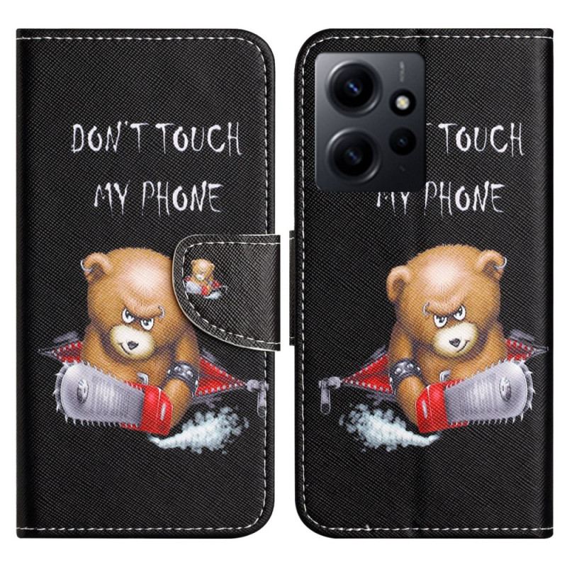 Capa Folio Para Xiaomi Redmi Note 12 4G Urso Perigoso