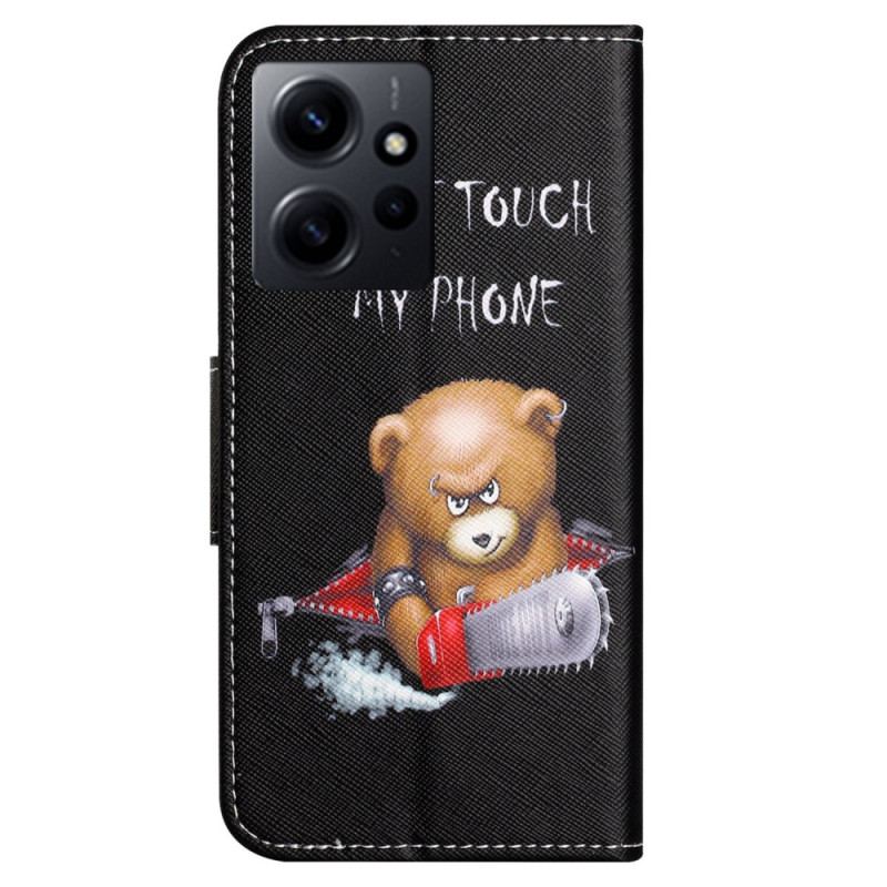 Capa Folio Para Xiaomi Redmi Note 12 4G Urso Perigoso