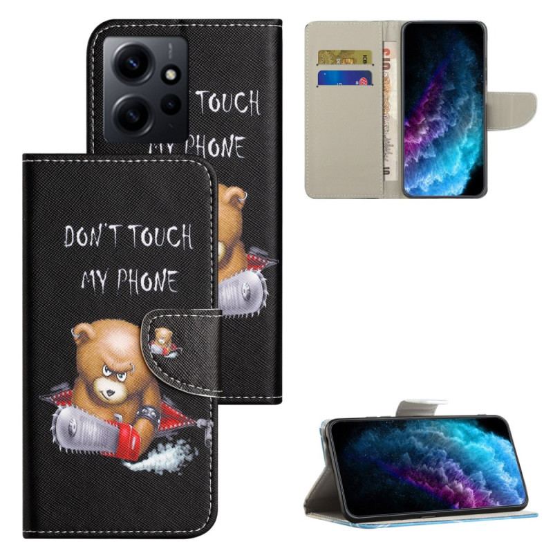 Capa Folio Para Xiaomi Redmi Note 12 4G Urso Perigoso