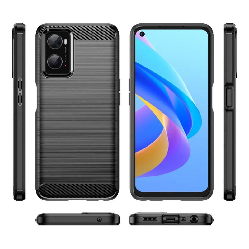 Capa De Celular Para Realme 9i Fibra De Carbono Escovada