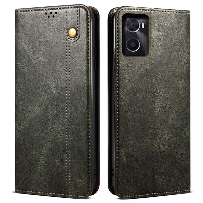 Capa De Celular Para Realme 9i Flip Couro Sintético Encerado