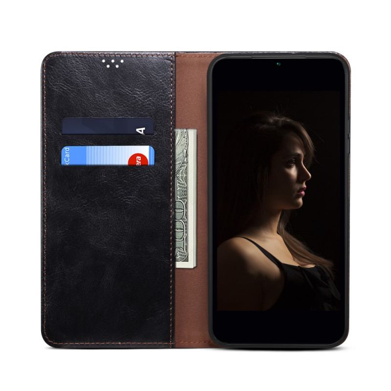 Capa De Celular Para Realme 9i Flip Couro Sintético Encerado