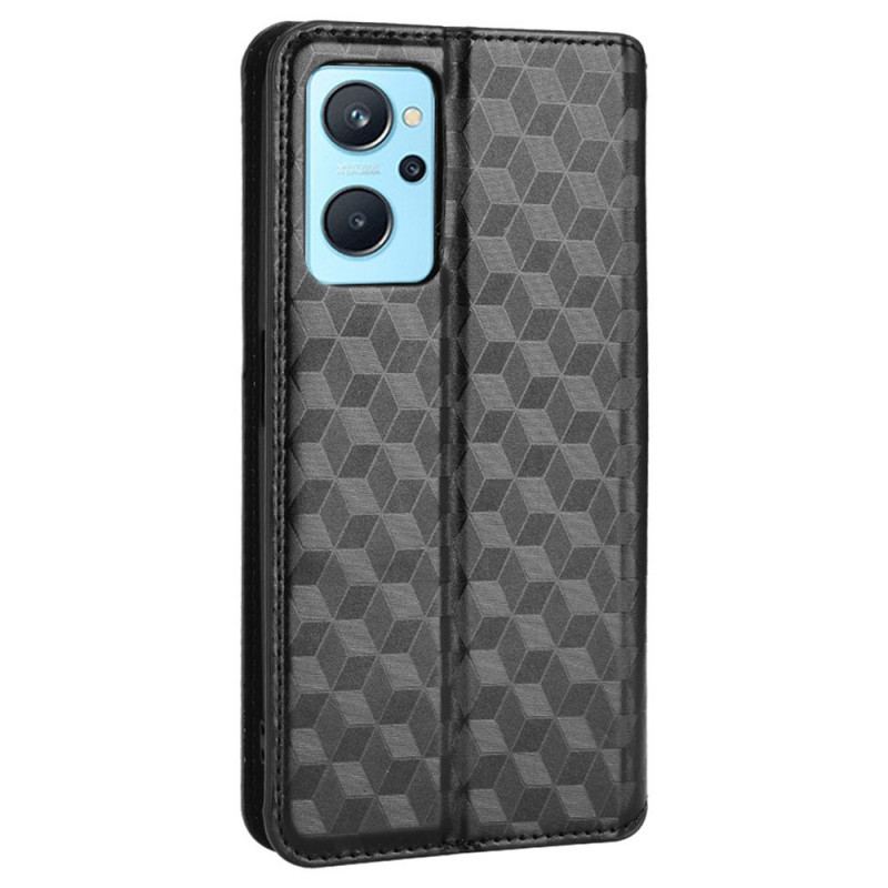 Capa De Celular Para Realme 9i Flip Impressão De Cubo 3d