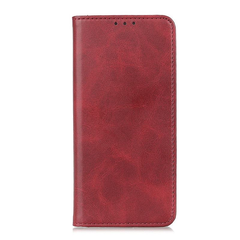 Capa De Celular Para Realme 9i Flip Lava Couro Dividido