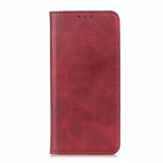 Capa De Celular Para Realme 9i Flip Lava Couro Dividido