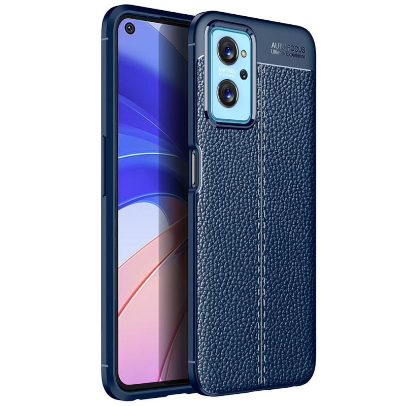 Capa De Celular Para Realme 9i Linha Dupla Efeito Couro Litchi