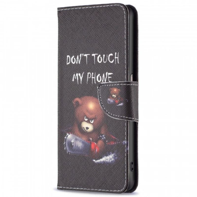 Capa De Couro Para Realme 9i Urso Perigoso