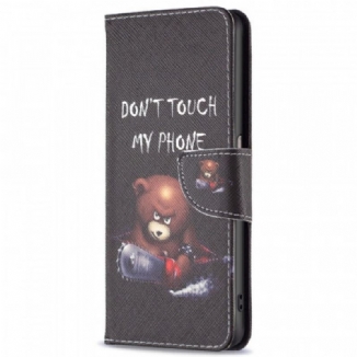 Capa De Couro Para Realme 9i Urso Perigoso