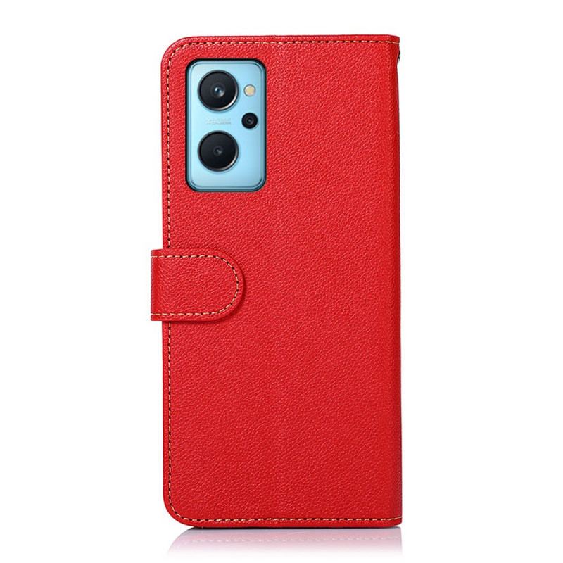 Capa Em Pele Para Realme 9i Carteira Bicolor