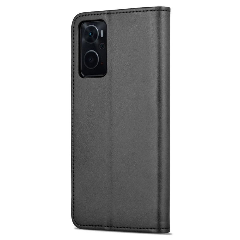 Capa Em Pele Para Realme 9i Efeito Couro Azns