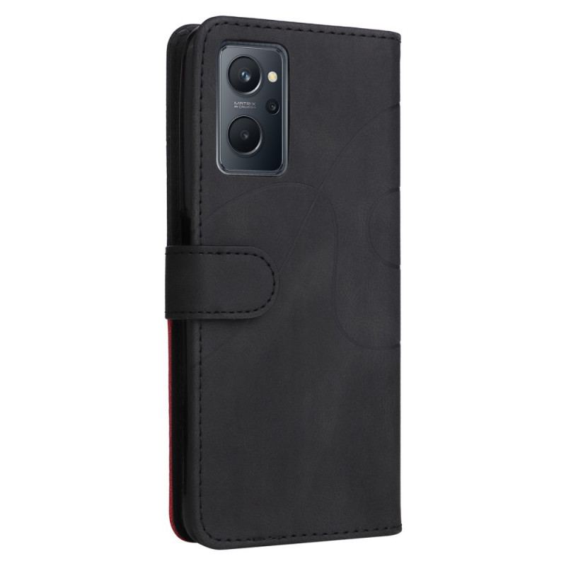 Capa Flip Para Realme 9i Alça Com Padrão Forrado