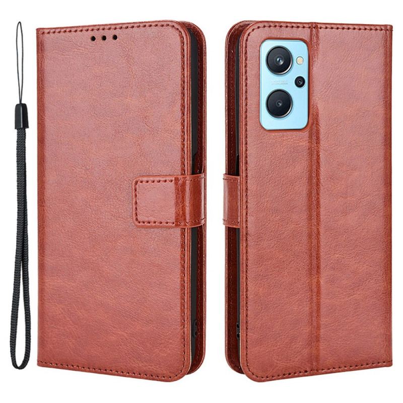 Capa Flip Para Realme 9i Couro Falso Chamativo