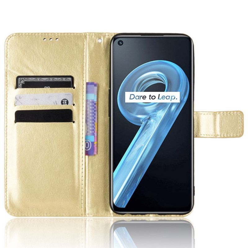 Capa Flip Para Realme 9i Couro Falso Chamativo