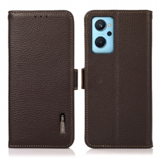 Capa Flip Para Realme 9i Couro De Lichia