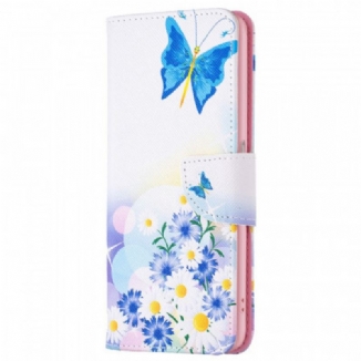 Capa Flip Para Realme 9i Flores Borboleta E Pastel