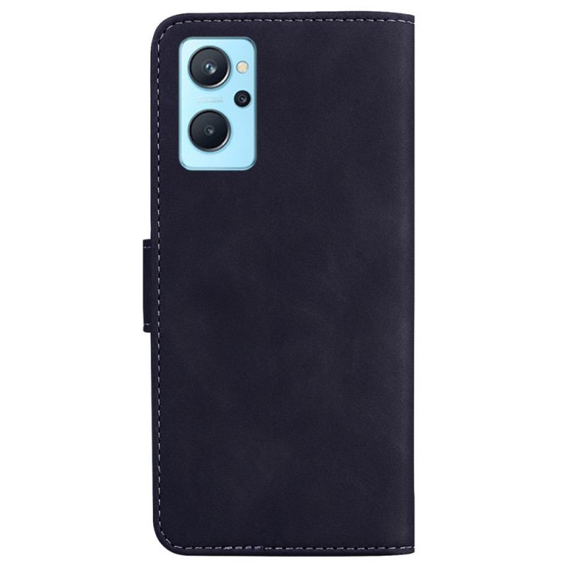 Capa Flip Para Realme 9i Toque De Pele Borboleta