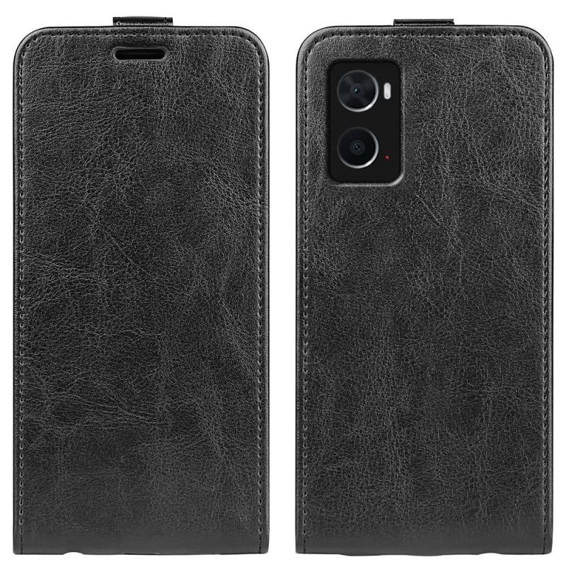 Capa Flip Para Realme 9i Zíper Vertical Textura Crazy Horse