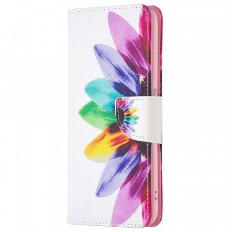 Capa Folio Para Realme 9i Flor Aquarela