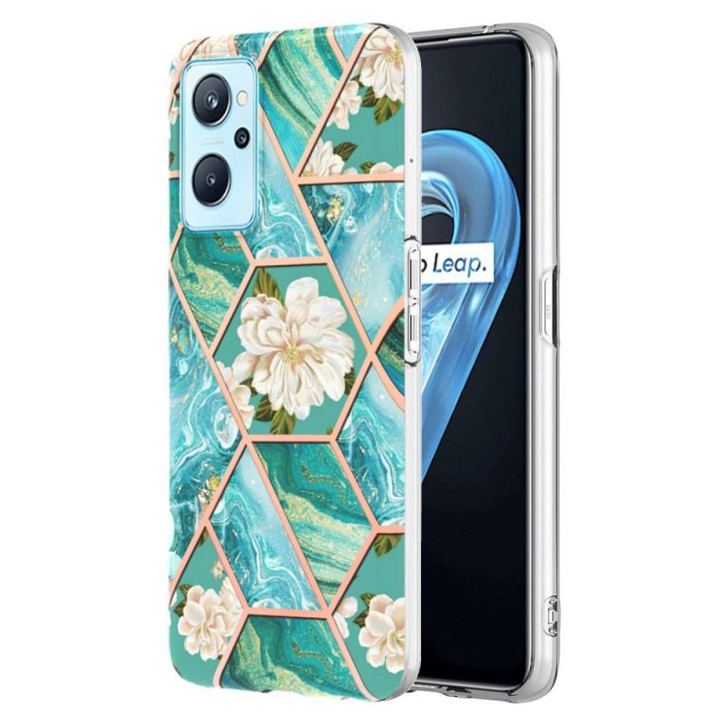 Capa Para Realme 9i Mármore Geométrico E Flores